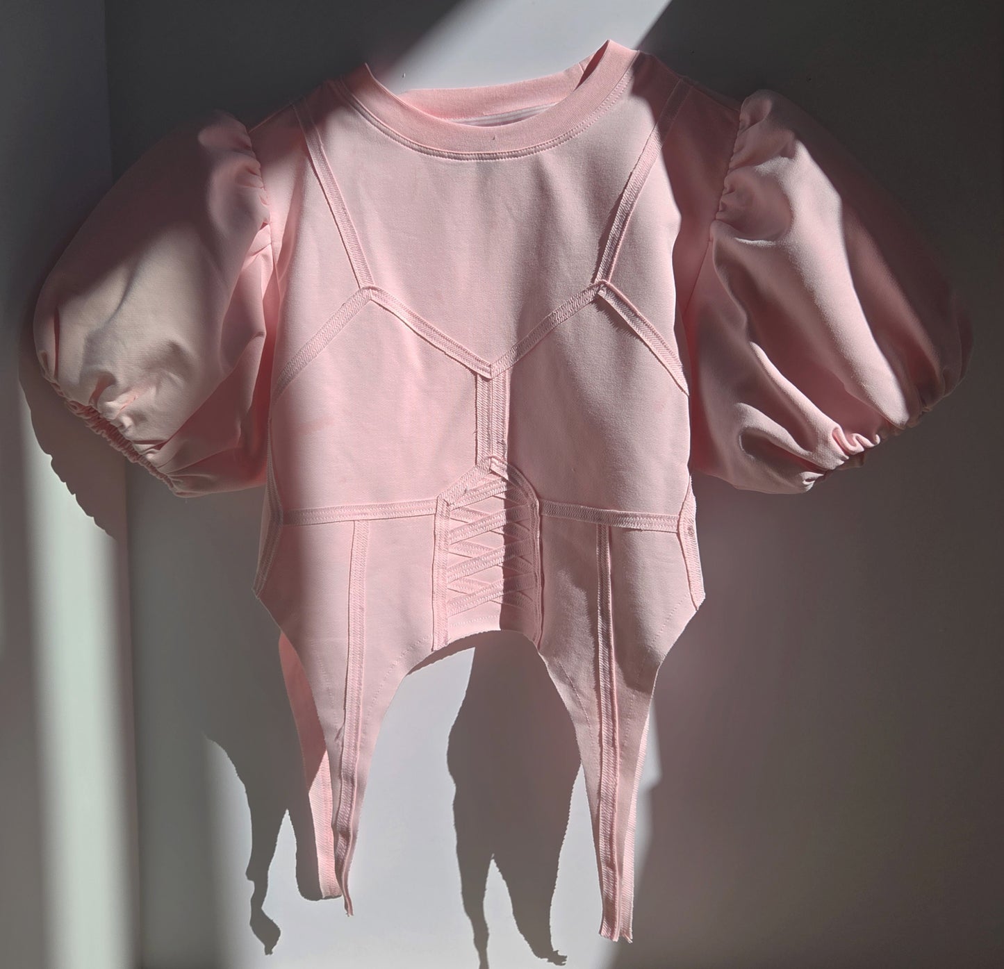 Arsenic Corset Short Sleeve Sweatshirt - Pink