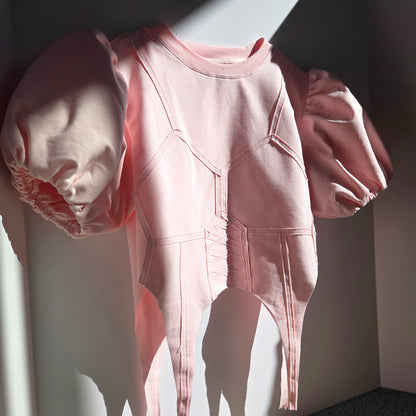 Arsenic Corset Short Sleeve Sweatshirt - Pink