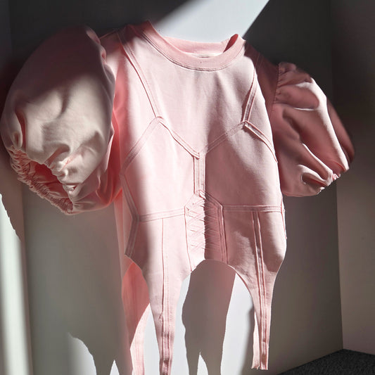 Arsenic Corset Short Sleeve Sweatshirt - Pink