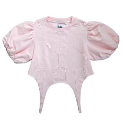Arsenic Corset Short Sleeve Sweatshirt - Pink